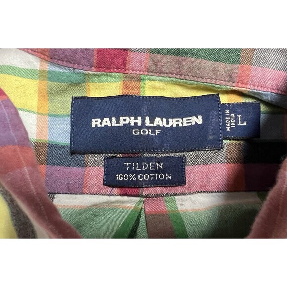 Ralph Lauren Golf Button Down Shirt Mens L Plaid Short Sleeve Multicolor, Tildon - Picture 2 of 9